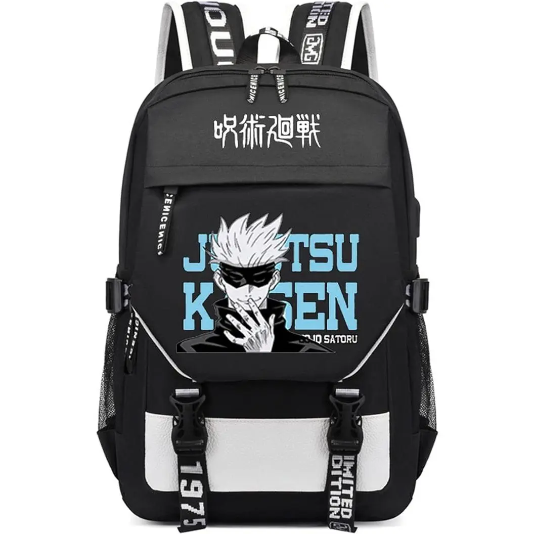Jujutsu Kaisen Student Backpack, Anime Character Laptop Bag, Large Storage School Backpack for Teens Boys Girls, Fashion Travel Bag