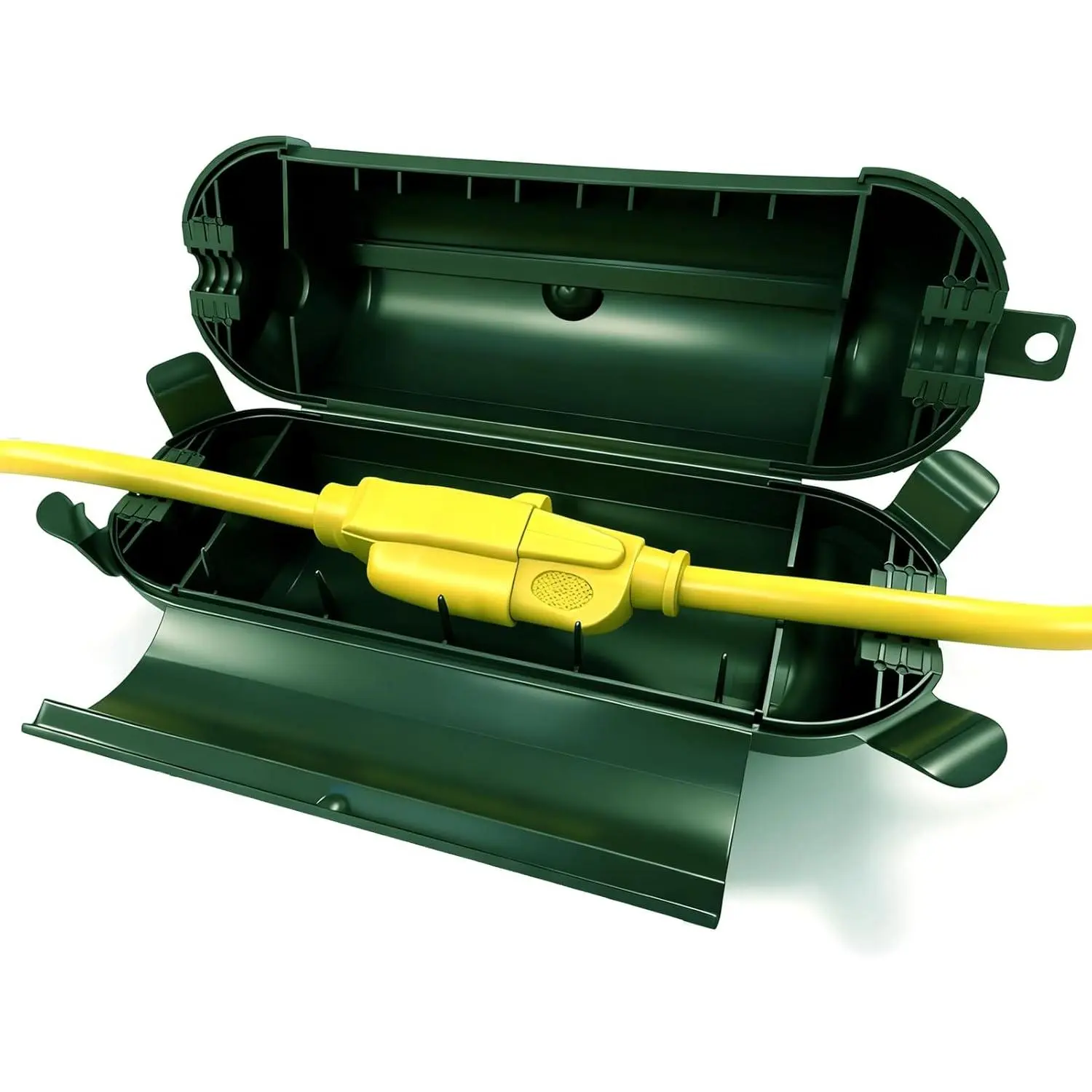 Outdoor Extension Cord Cover IP44 , Green Cord Protector Connector Electrical Safety Box to Protect String Lights Outdoor Plug, Outlet, Christmas Decorations Lights