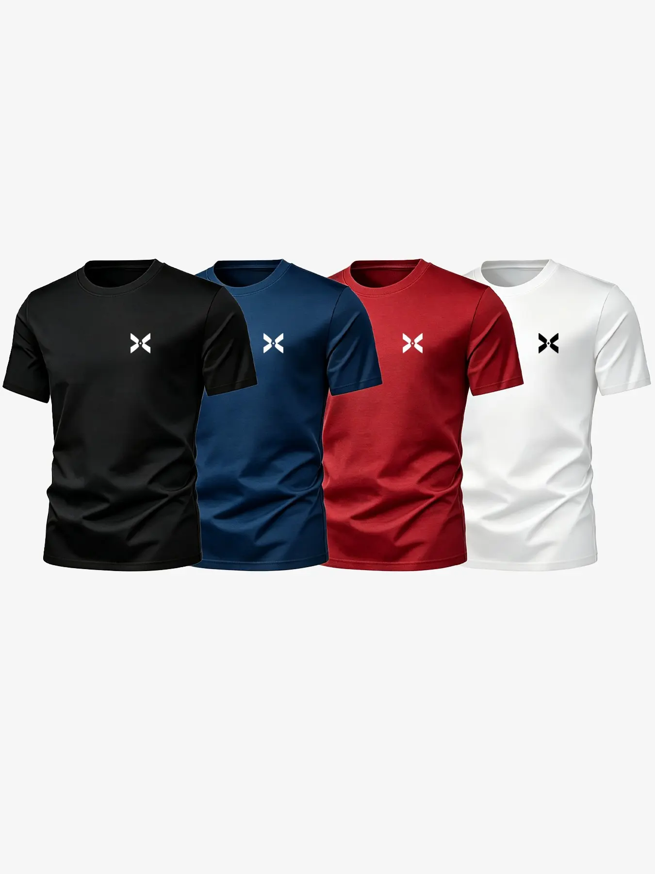Summer Men's Basic Sporty Short Sleeve T-Shirt, Breathable Quick-Dry, Casual Loose-Fit, Gym Training, Multi-Color, Graphic Pattern
