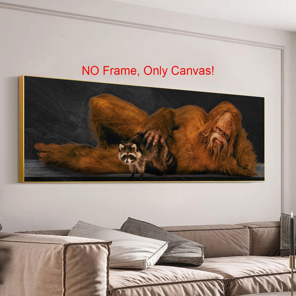 Sasquatch Pattern Canvas Painting without Frame, Unframed Art Print, Modern Wall Art, Wall Art Decor for Home Living Room Bedroom Office, Art Wall Decoration, Poster