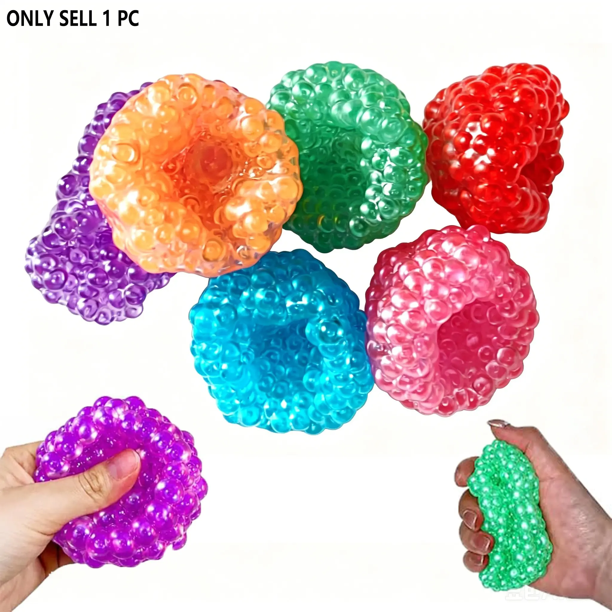 New Crunchy Noisy Stress Balls, Anxiety Reducing Ball, Shapeable Crunchy Squishy Balls, Squishy Sensory Fidgets, Slow Rising Squishy, Fidget Sensory Toys for Anxiety Stress Relief Focus Relaxing- Portable Desktop Stress Relief Squeeze Toy