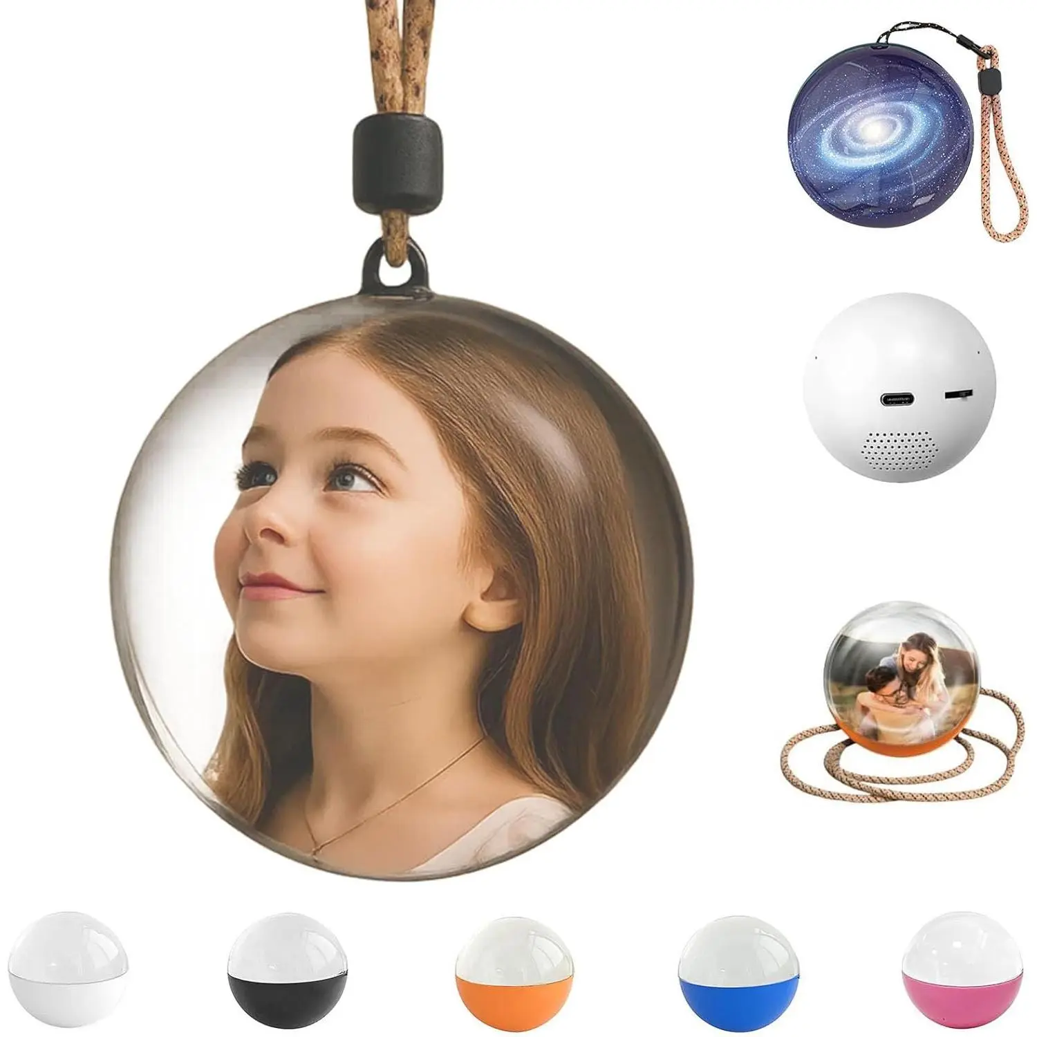 WiFi Smart 3D Crystal Ball LED Nightlight - Glass & ABS, USB Charge, SD Card Support, Video Upload, iOS Personalization, Tabletop Home Decor, Gift Ideas for Home Use