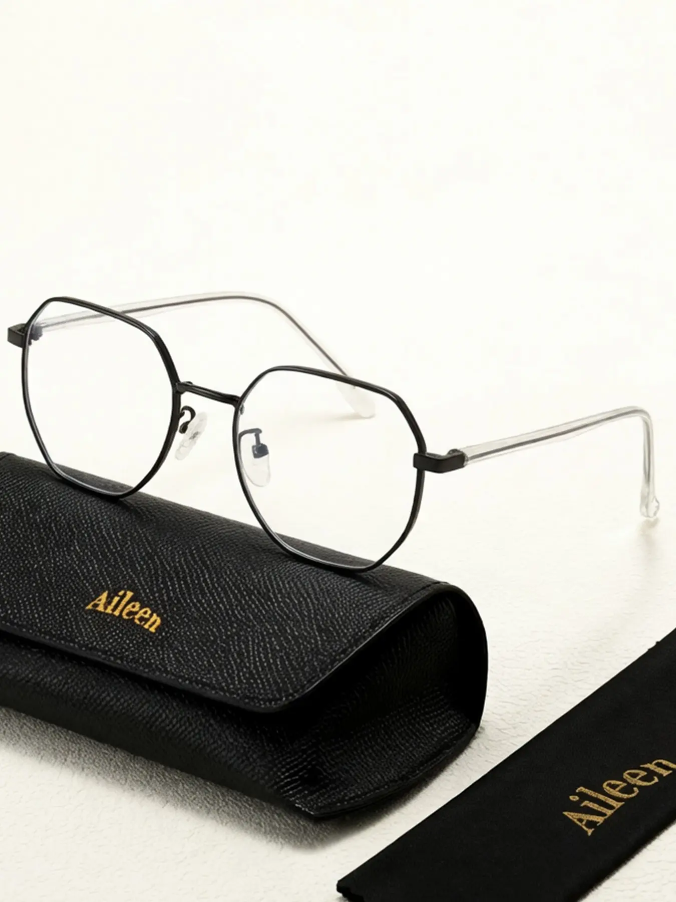 Non-Prescription Blue Light Blocking Glasses for Men Women, Y2K Geometric Metal Frame Clear Lens Computer Eyewear, Aesthetic No Degree Glasses for Daily Wear & Selfies, Multi-Color Optional with Case