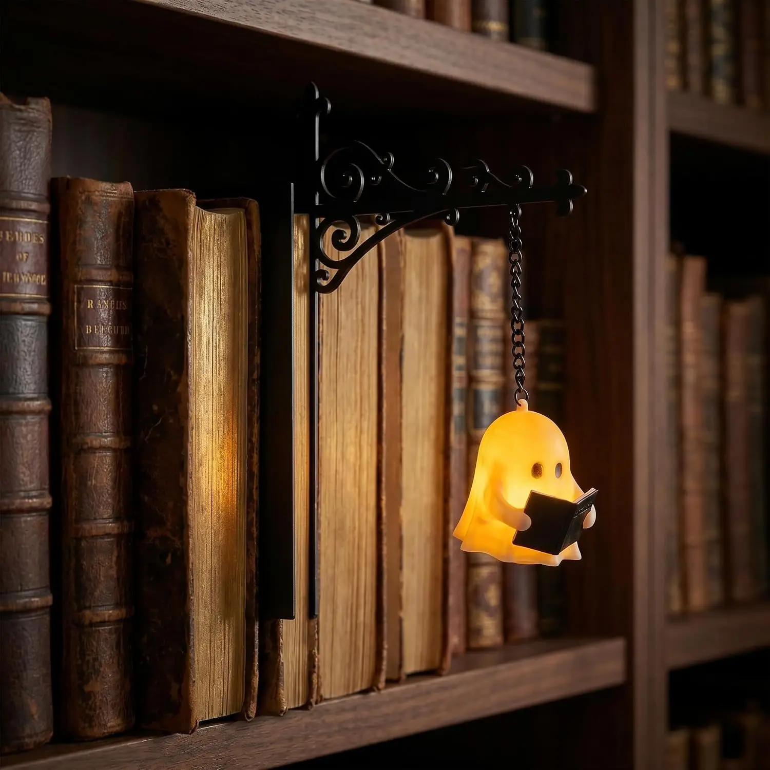 Library Lantern-Decorative Bookshelf Lighting, Reading Book Shelf Lights for Bookworms, Vintage Fantasy Book Nook Lamp, for Study Reading Corner Home Library