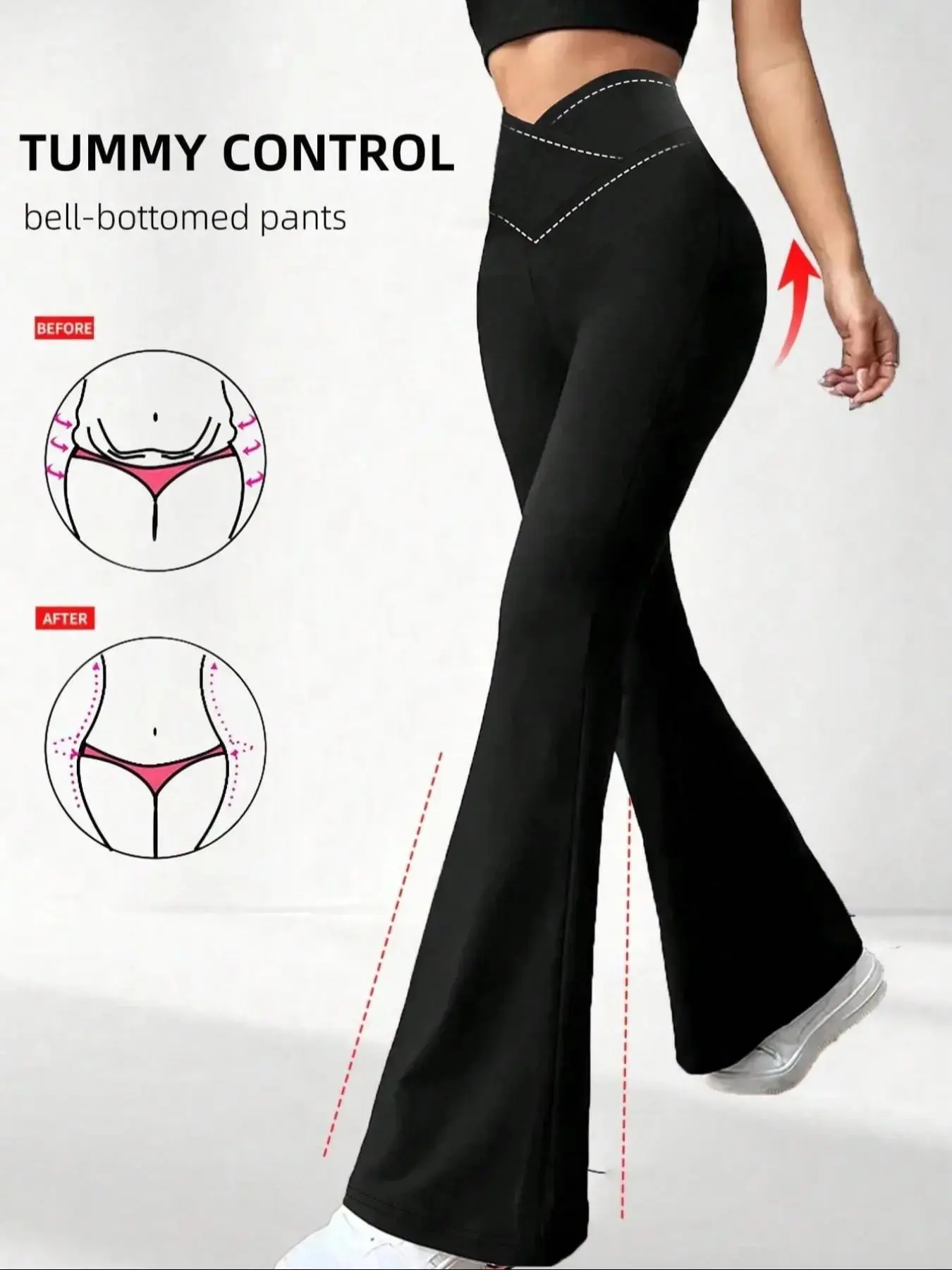 Women's Tight-Fit Sporty Long Pants, Solid Color Plain Sweatpants, Yoga Pants, Flare Leg Athletic Trousers, Casual Gym Trousers, Casual Four-Season Wear, Flared Sweatpants, Flare Sweats