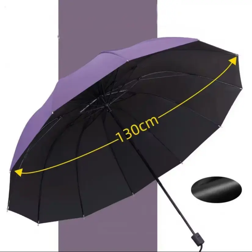 Business Folding Umbrella, Windproof Strong Super Large 130cm Umbrella Diameter, Waterproof Sunproof Sunshade Big Umbrellas for Outdoor Use, Wind Resistant Umbrella, Rainproof Umbrella