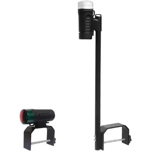 Portable Battery Powered Boat Navigation Light, Bow and Stern for Pontoon and Small Boat, Black