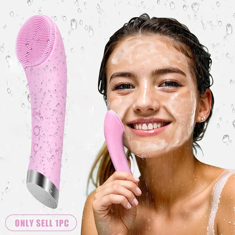 Face Cleaning Brush, Blackhead Remover, Silicone Facial Cleanser, Massage Tool, Vibration Massager, USB Rechargeable, Hy-620 Model, Facial Cleansing Tool, Facial Tools