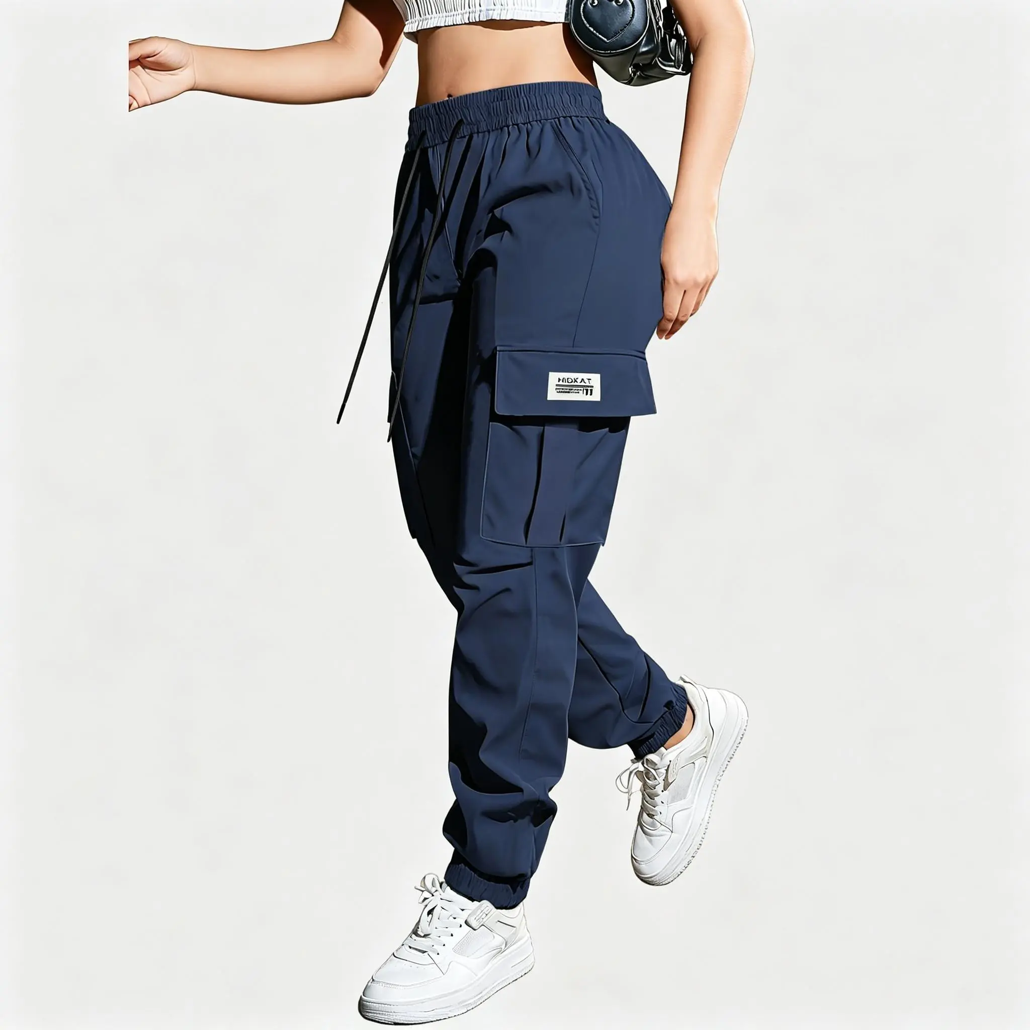 Men's Loose-Fit Tapered Ankle Cargo Jogger Pants (Pack of 3) - Elastane-Polyester Blend, Lightweight Breathable Fabric, Drawstring Waist, Large Functional Pockets, Versatile for Streetwear, Urban Outings, Running Errands, Trendy, Joggers