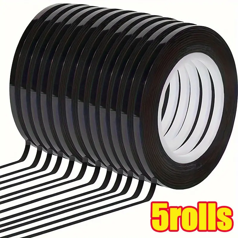 5 Rolls 1/8 Inch Pinstripe Tape, Dry Erase Board Tape, Whiteboard Thin Tape, Graphic Chart Line Grid Marking Tape, 216 Feet Per Roll