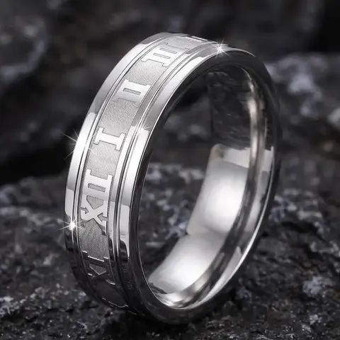 1 Pc Gorgeous Men's Stainless Steel Dad Engraved Ring, Signet Ring Band, Elegant Casual Ring for Men, Party Accessories, Jewelry Gift, Stainless Steel Rings