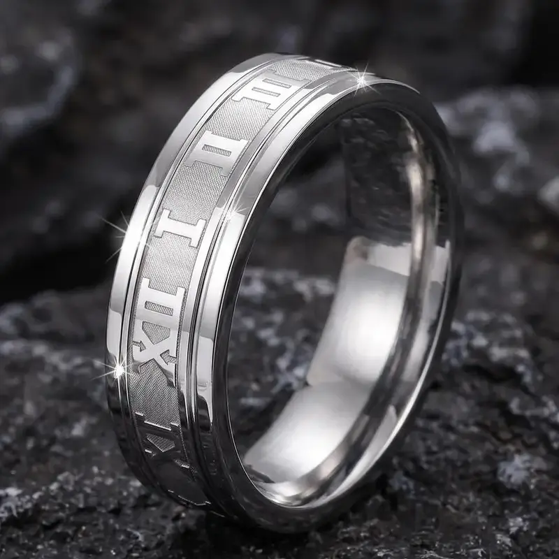1 Pc Gorgeous Men's Stainless Steel Dad Engraved Ring, Signet Ring Band, Elegant Casual Ring for Men, Party Accessories, Jewelry Gift, Stainless Steel Rings