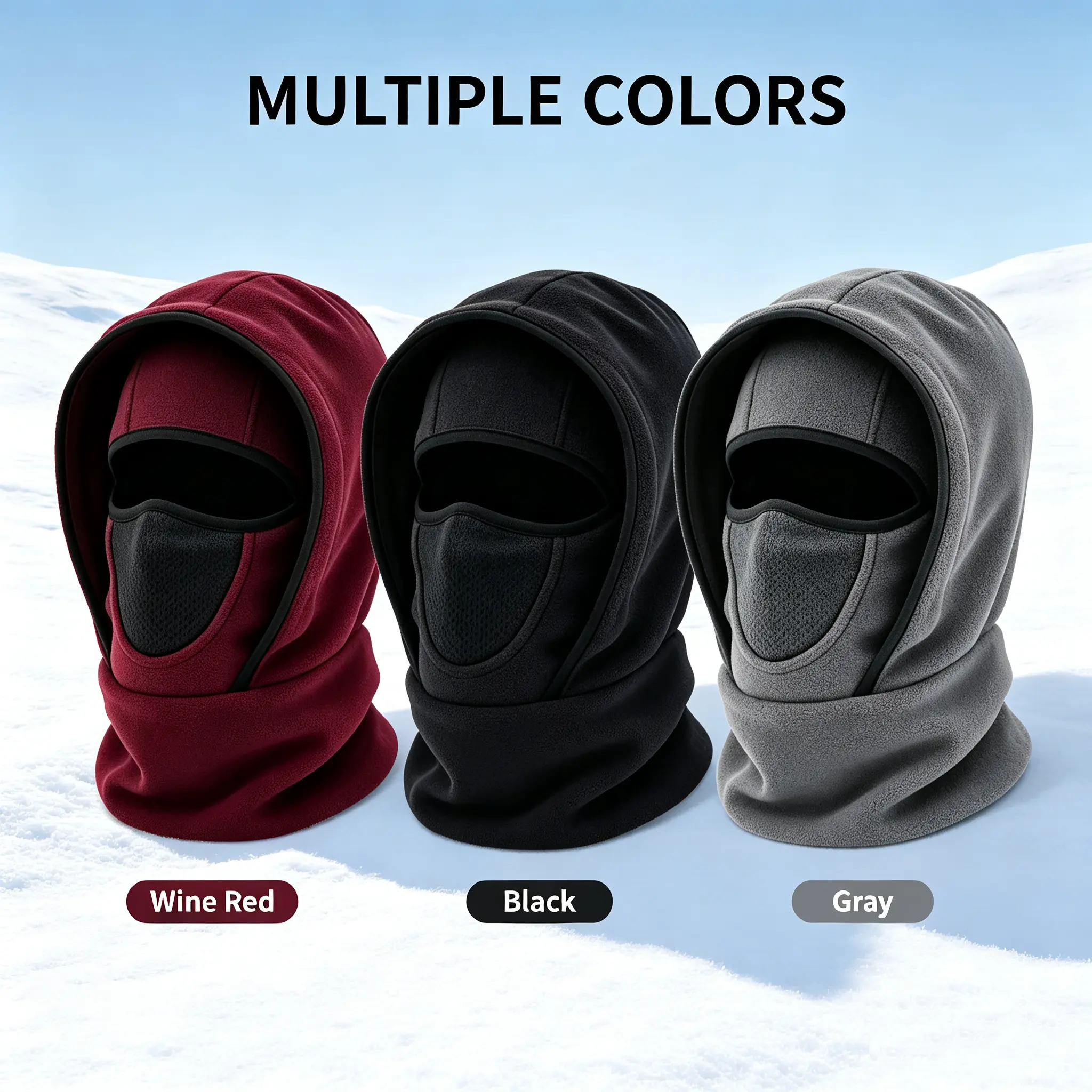 2 In 1 Thermal Hat And Neck Warmer Combo, Windproof Cold Resistant Full Coverage Balaclava, Soft Warm Breathable Head And Neck Protector, Functional Outdoor Accessory For Cycling, Skiing, Running And Winter Sports Activities