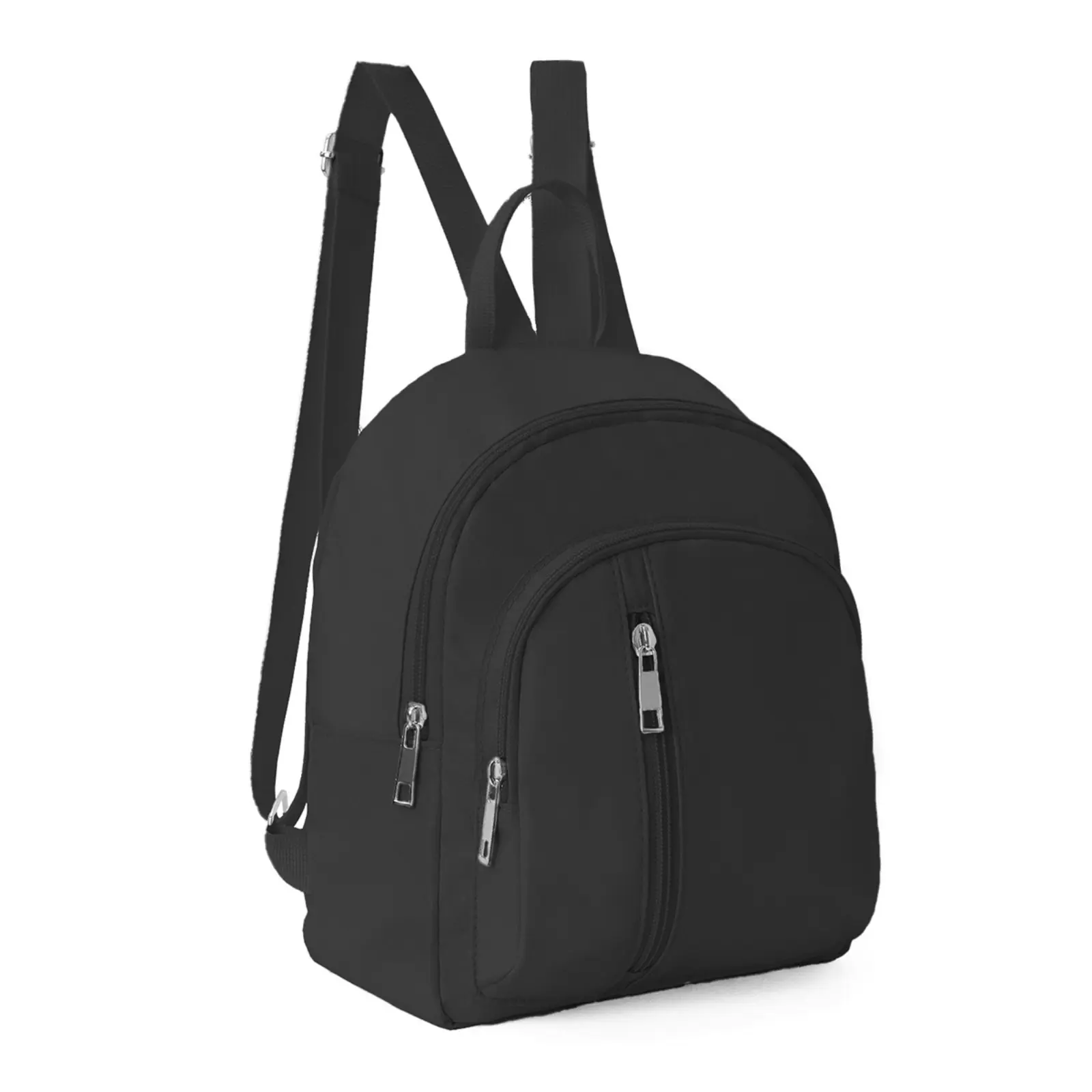 Women's Solid Nylon Mini Backpack with a Smooth Finish, Lightweight Daily Use Bag with Multi-Zippers for Travel and Commuting, Daily Use Bags, Nylon Fabric, Daypack