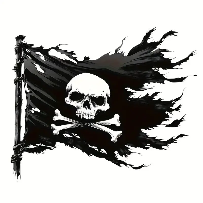 Pirate ship flag stickers are perfect for sticking on vehicles, laptops, bottles, trucks, smartphones, motorcycles, windows, walls, and cups, Car Sticker Decal