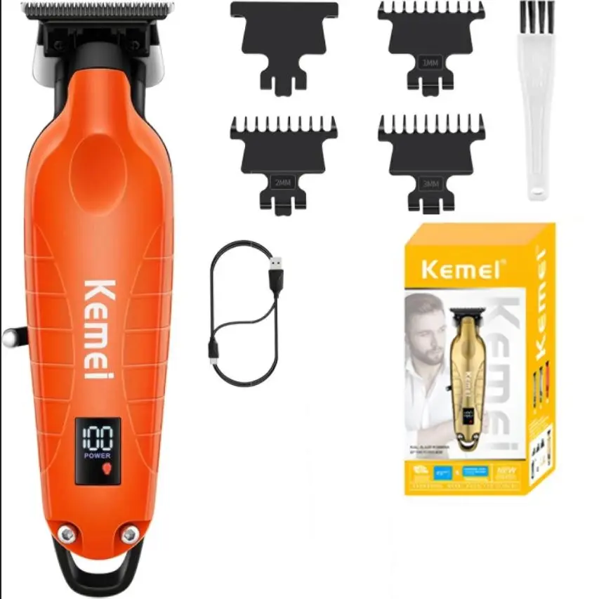 Kemei 2293 Professional Men Hair Beard Trimmer Zero Gapped Cordless Hair Clipper Barber Rechargeable Finish Hair Cutting Machine