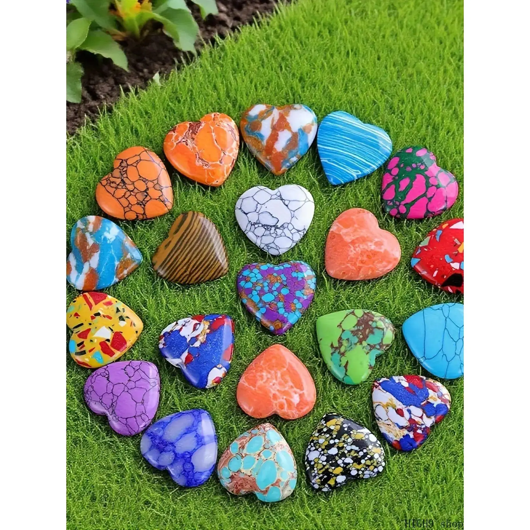 Die Cast Synthetic Turquoise Heart Craft Decor, Non-Porous Artificial Crystal Heart Stone, Versatile DIY Accessory For Handmade Jewelry & Tabletop Decoration