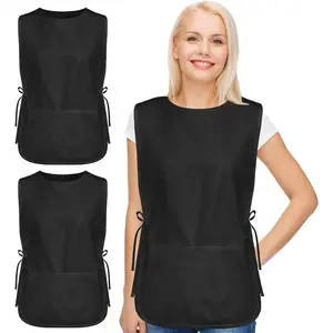 3 Pack Cobbler Aprons for Women and Men, Smock Aprons with 2 Pockets, Waterproof Cleaning Apron for Cooking, Baking