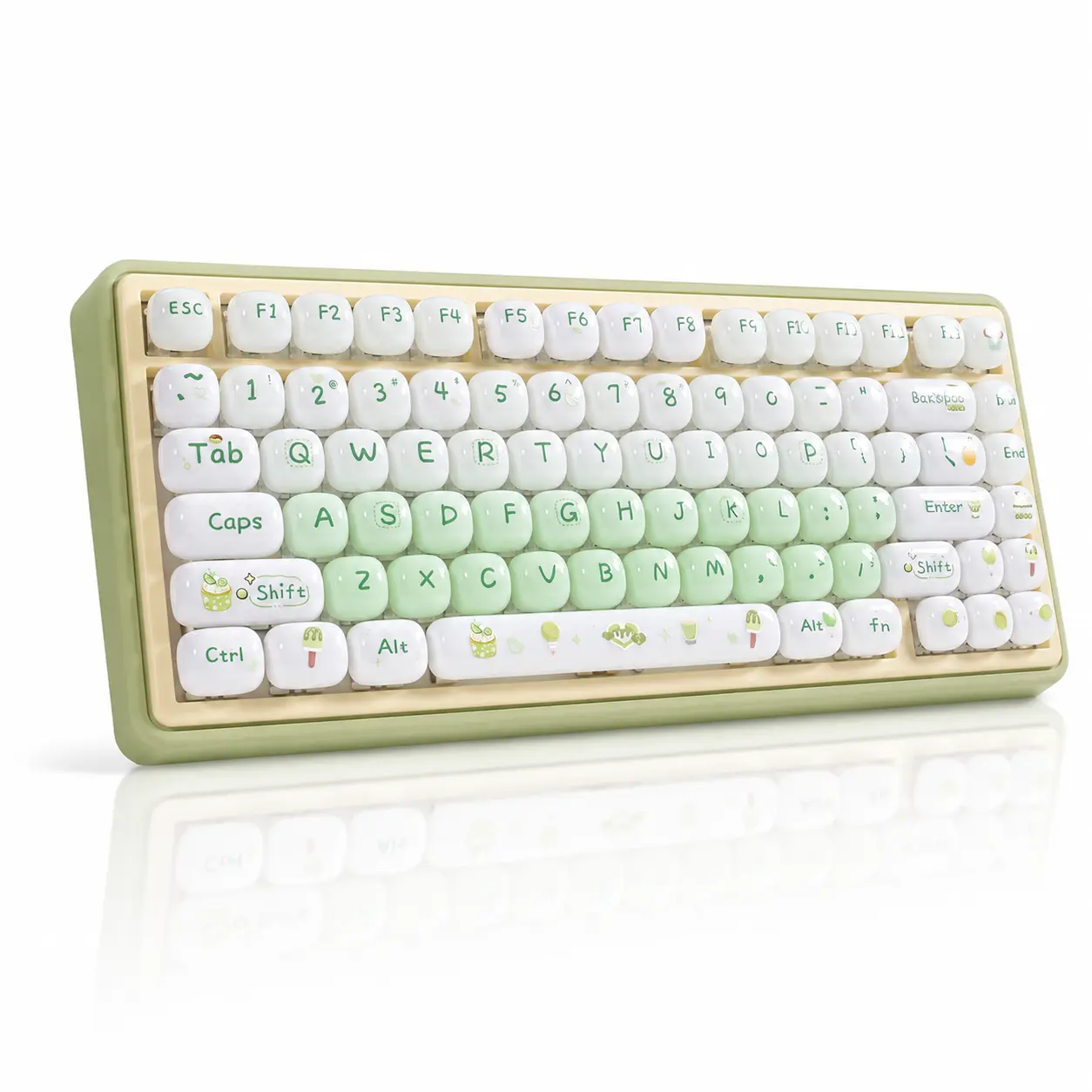 ZORNHER UR82 Mechanical Keyboard,75% Wireless Creamy Gaming Keyboard with Cute Leopard Cat Kawaii Glowing Kitty Ear Mao Keycaps, Aesthetics Compact Brown Keyboard for Home Office,Coffee Brown