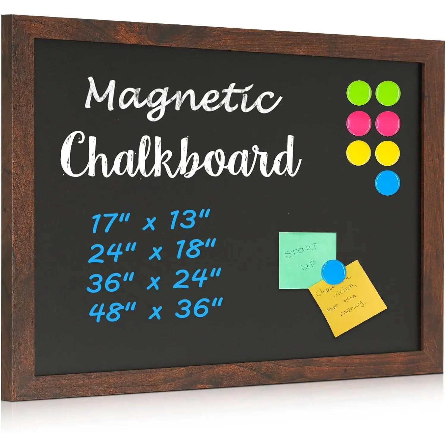 Chalk Board 17" x 13", Small Chalkboard for Wall | Rustic Blackboard, Chalkboards Sign, Menu Board, For School Kitchen Office , Includes  Markers, 8