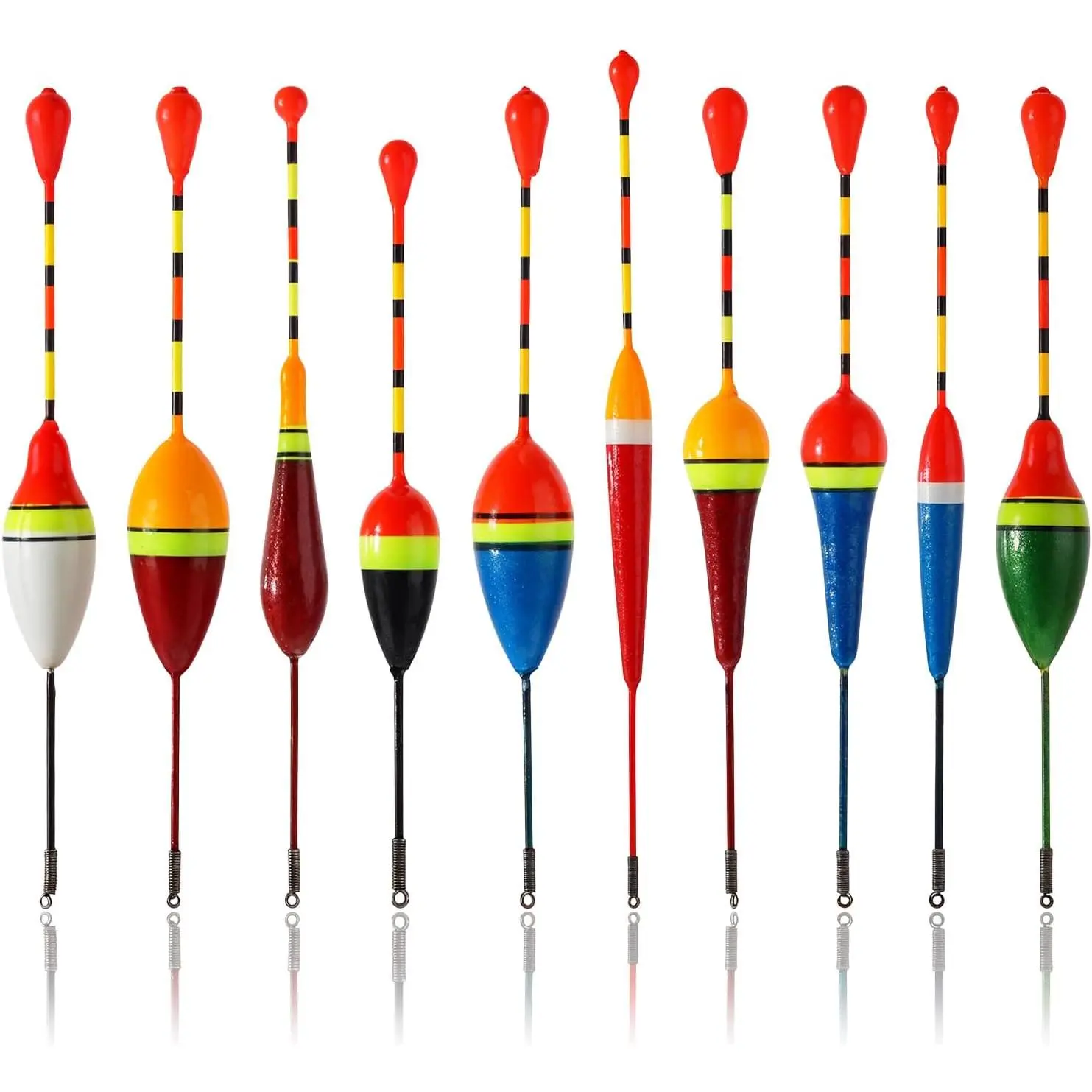 Fishing Floats Fishing Bobbers,10 Pcs Oval Trout Float  Fishing Floats  Slip Fishing Bobbers, Bobber Stopper Spring Stick Slip Floats Accessories for Catfish Trout Bass Fishing Line