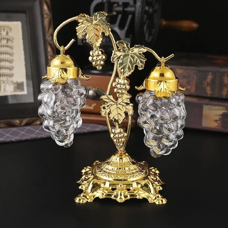 European Classical Grapevine Sugar Bowl, Creative Silver Gold Metal Spice Storage Container, Luxury Metal Craft, Kitchen Table Decor