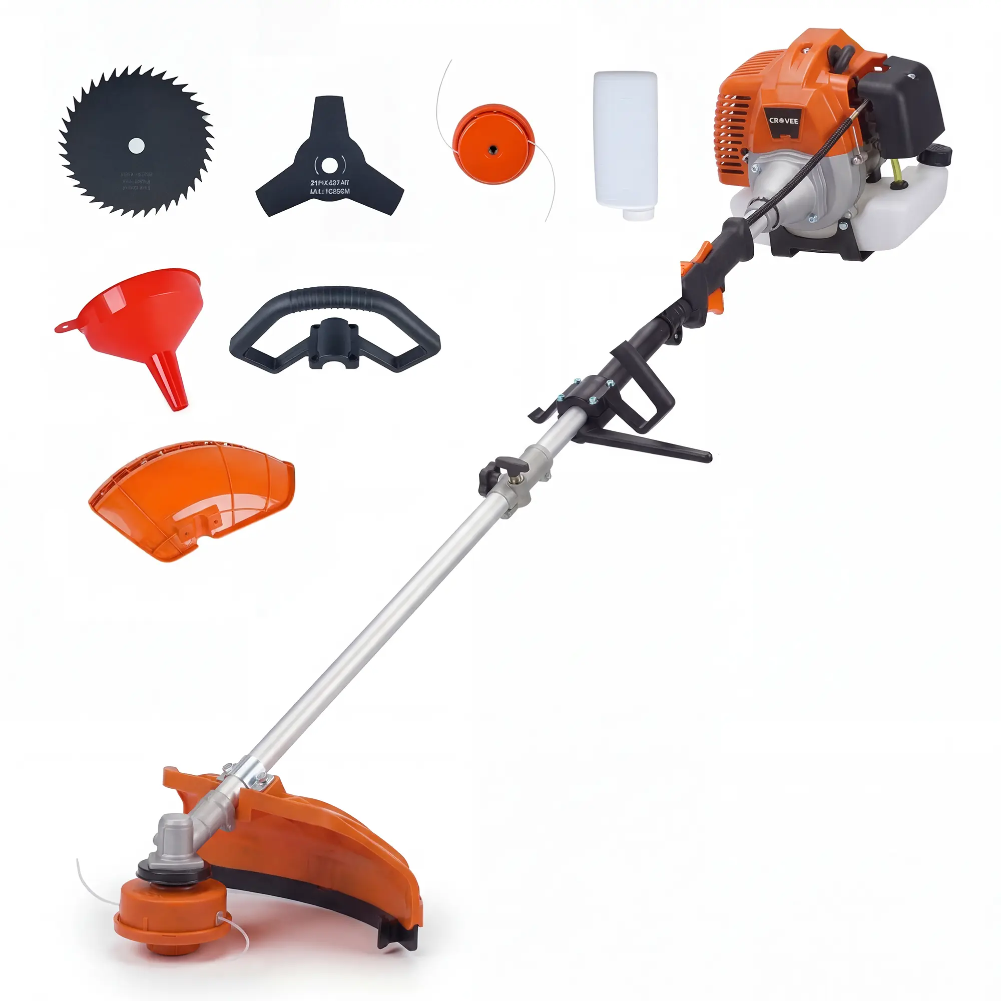 Gas Powered Weed Wacker, 3 in 1 Gas Weed Eater with String Trimmer, 3 Teeth Brush Cutter & 40 Teeth Brush Blade, Shoulder Strap and Anti-Vibration Handle for 17" Cutting Path Lawn Care