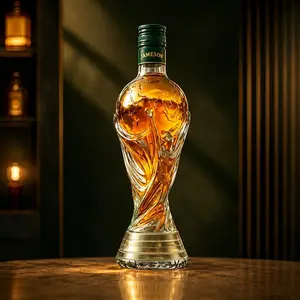 11.81-Inch Crystal Whiskey Decanter, Limited Edition Unique Art Trophy Shape Wine Bottle, High-End Collectible Gift for Men and Fathers