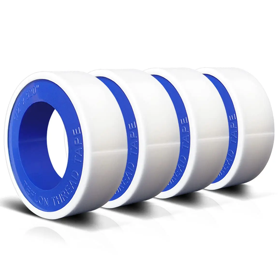 4 Rolls 1/2 Inch(W) X 520 Inches(L) Teflon Plumbers Tape,Pipe Sealing & Plumbing Thread Tape,PTFE Water Sealant Seal for Shower ,White