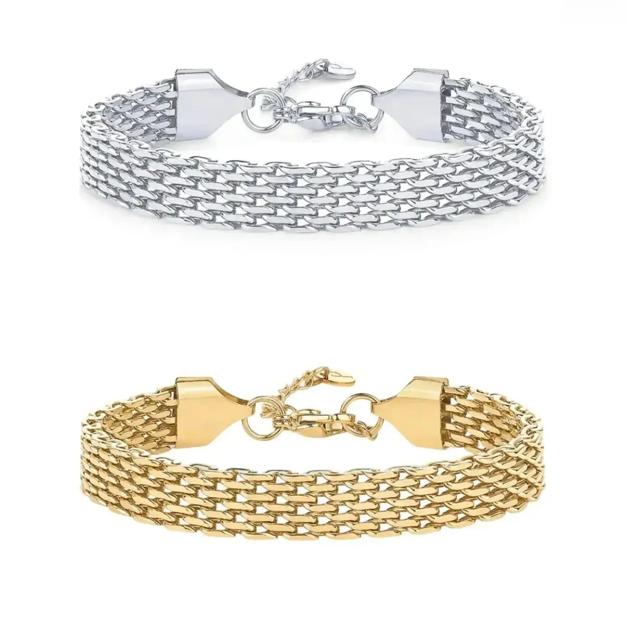 Women’S Waterproof Chunky Chain Bracelet, Trendy Adjustable Stainless Steel Wrist Jewelry, Lightweight Hypoallergenic Bold Link Accessory For Daily Casual, Street Style And Holiday Gift Giving