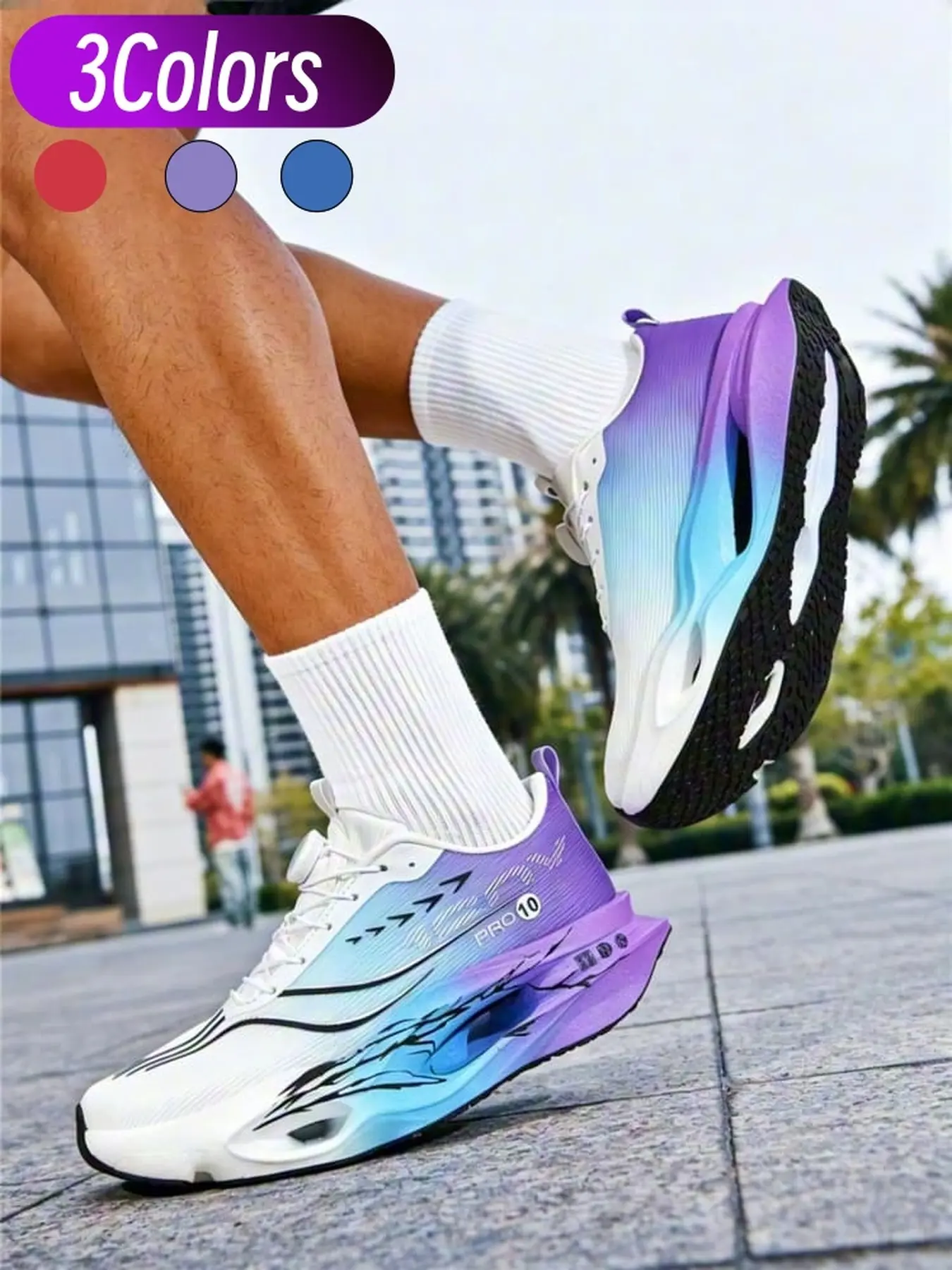 Unisex cyber carbon plate running shoes layered cushioned midsole wearable for all-day fitness commuting trips