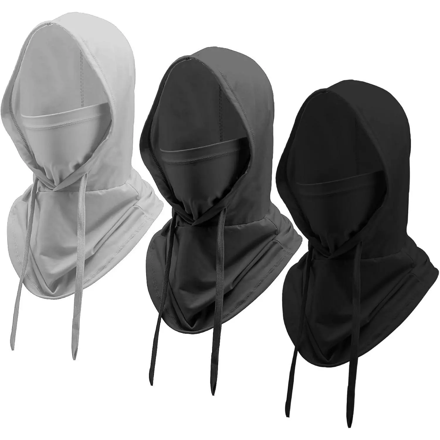 3 Pcs Breathable Mesh Balaclava Headwear - Sun UV Protection Half Mask with Drawstring, Helmet Liner, Motocross Protective Gear for Men, Balaclava Face Mask, Windproof Balaclava