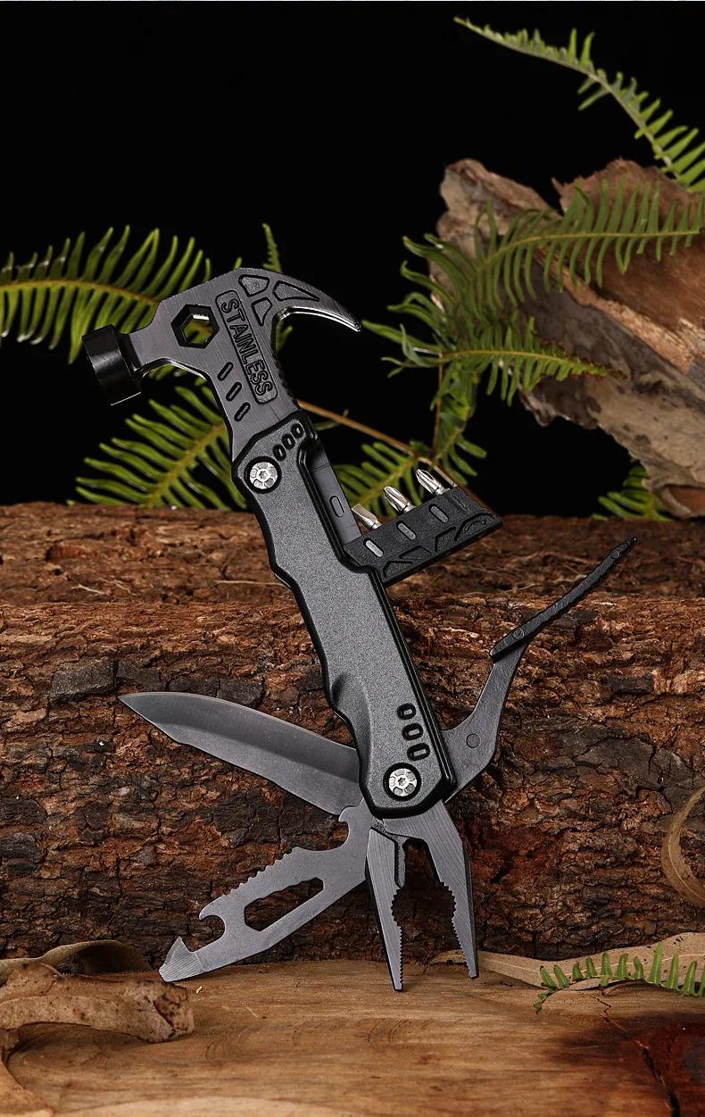 Volixor Outdoor Multi-functional Claw Hammer Vehicle Safety Folding Hammer Broken Window Escape Hammer Woodworking Hammer Camping Tool