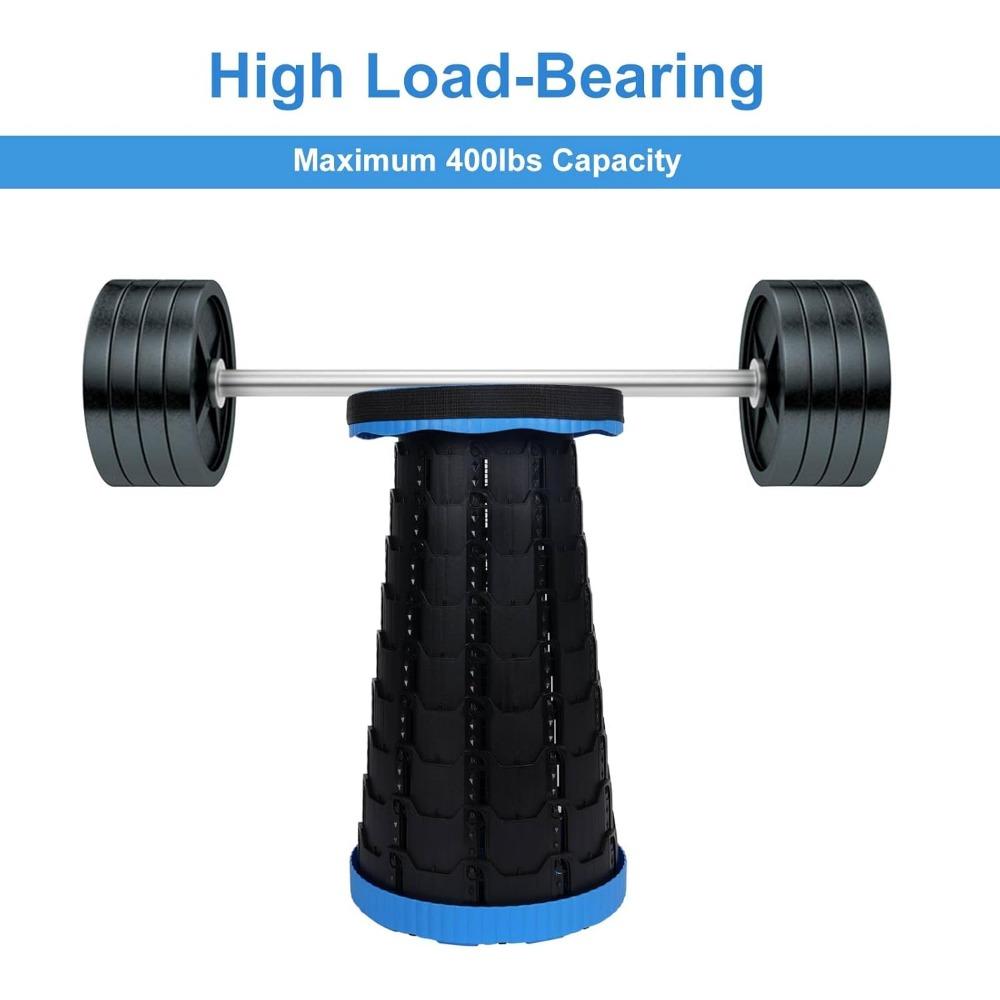Upgraded Collapsible Stool, Folding Chair with Switch Lock-Portable Camping Stool with Load Capacity 400lbs, Retractable Collapsible Stool For Camping,Fishing,Hiking Upgraded Collapsible Stool, Folding Chair with Switch Lock-Portable Camping Stool with Load Capacity 400lbs, Retractable Collapsible Stool For Camping,Fishing,Hiking
