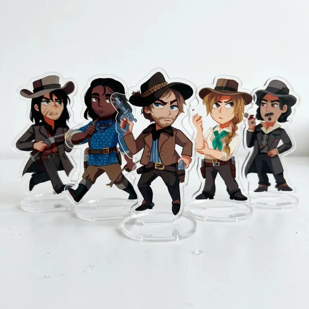 Game RDR2 Arthur Sadie John Dutch Charles Standee & Keyring Red Dead Redemption 2 Acrylic Stand Western Cowboy Fans Gift Cosplay