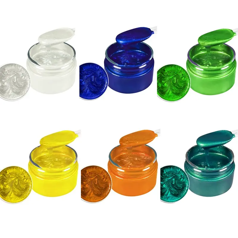 6 Color 50g Epoxy Metallic Paint, Mild Scent, Durable Colors, Ideal for Beginners and Professional Craft Enthusiasts, Handmade Art Supplies