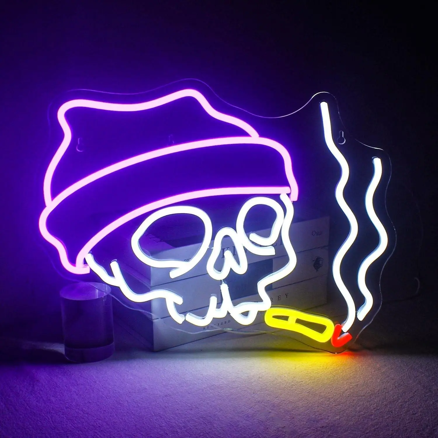 Halloween Skull Neon Light, Adjustable Brightness LED Sign, Decorative LED Light, Wall Decor for Parties, Bedroom, Home Party, USB Powered, Neon Signs