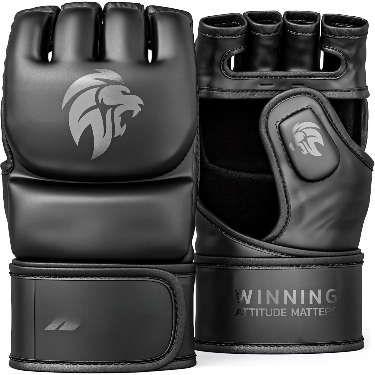 MMA Gloves - for Men & Women - MAXForce EVE Anti- Shock Absorb Boxing Gloves Kickboxing Gloves - Half Finger, Open Palm for Muay Thai, Sparring, Punching Bag