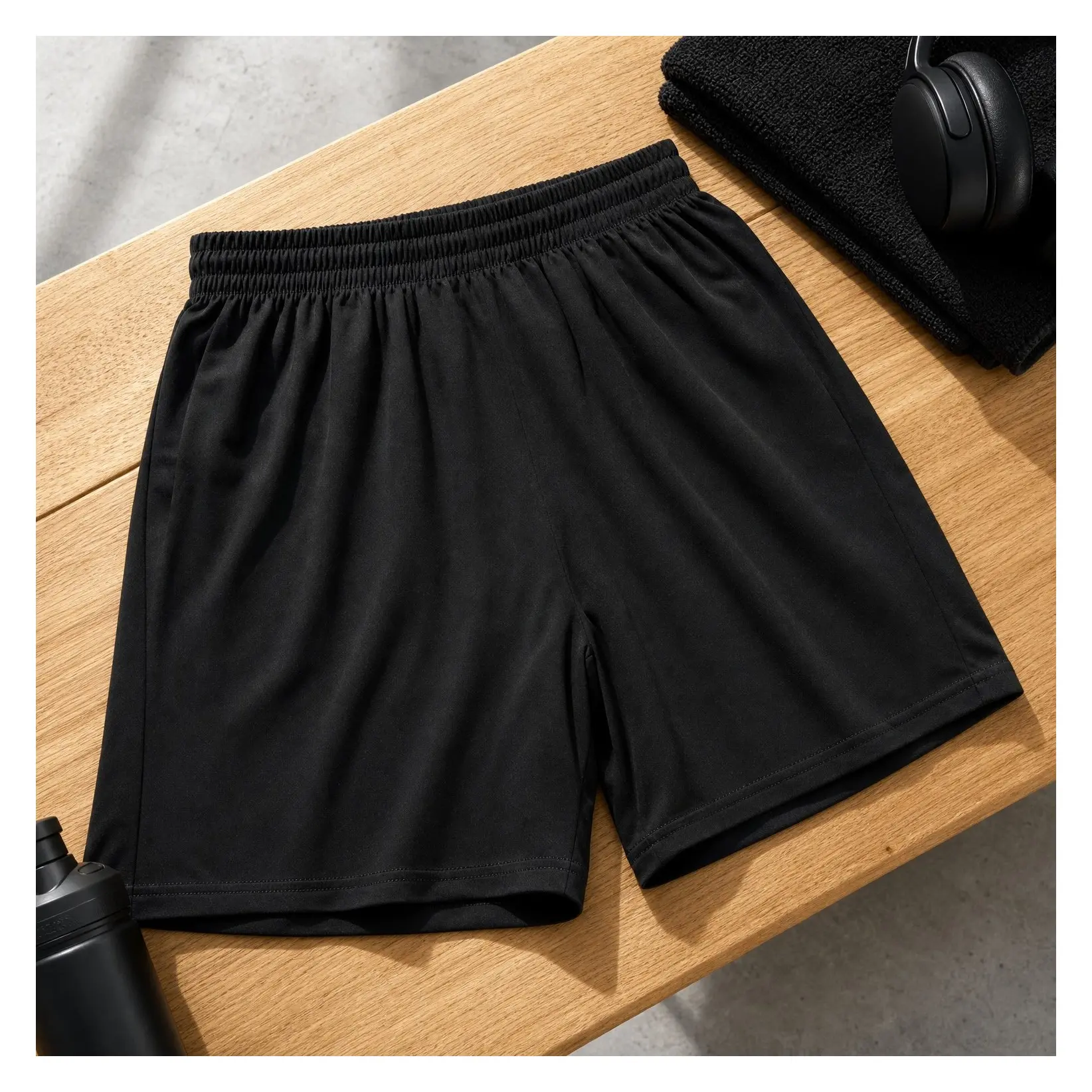 Men's Pocketless Soccer Shorts - Quick Dry Athletic Shorts, 100% Recycled Polyester, Lightweight Stretchy Knit, Soft No-Pocket No-Liner Design, Elastic Waist with Inner DrawstringGift