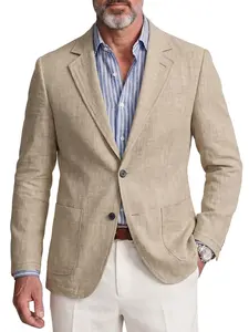 Men's Lightweight Unlined Breathable Plain Casual Blazer, Slim-Fitting Business Commute Single Suit Jacket, Trendy Men's Outerwear