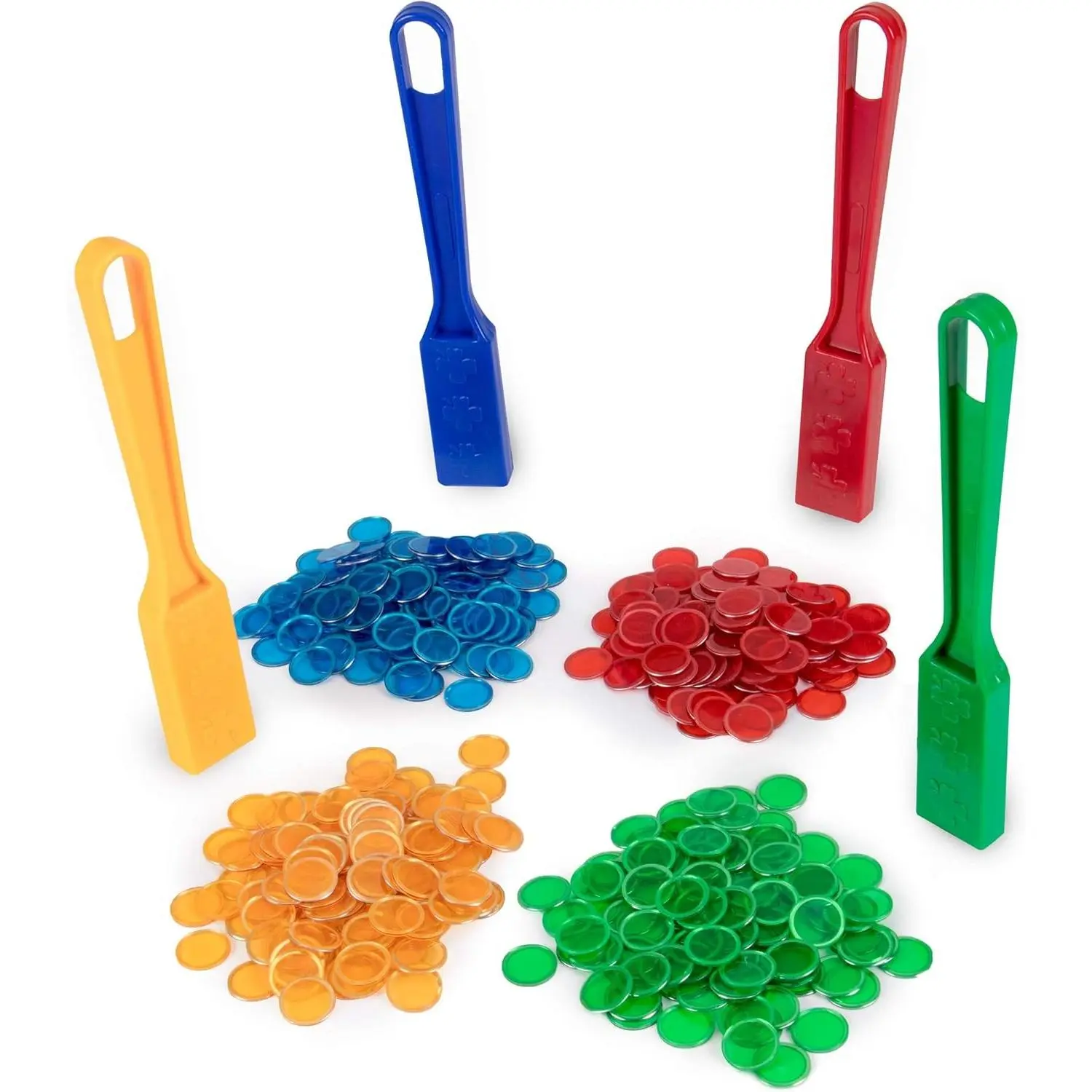 Magnetic Bingo Wands and 400 Multi-color Translucent Chips - Easy to Pick Up Bingo Chips, STEM Counting Kits
