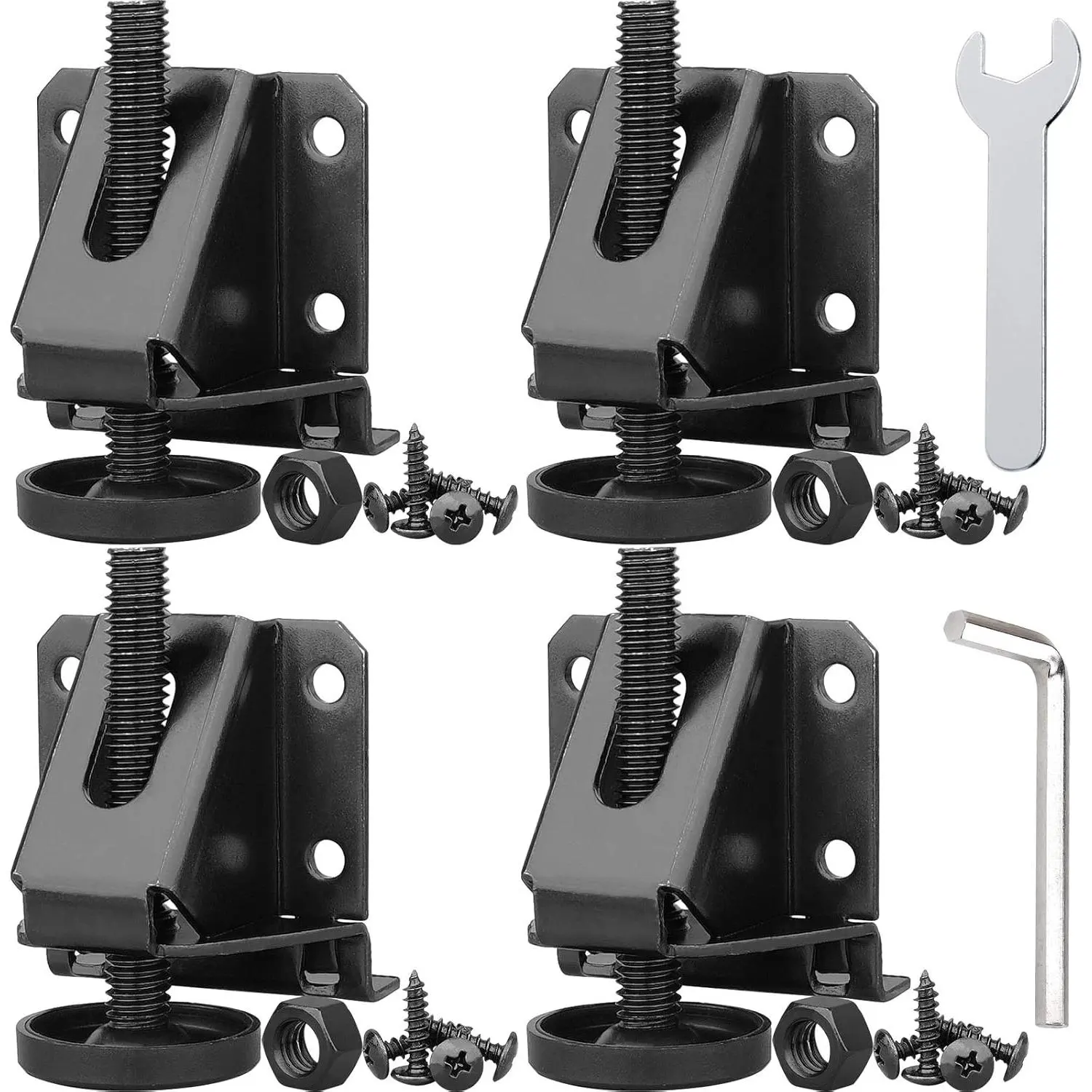 GJANSH Leveling Feet Heavy Duty Furniture Levelers Adjustable Table Leg Leveler w/Lock Nuts for Furniture,Table, Cabinets, Workbench,Shelving Units and More,Black
