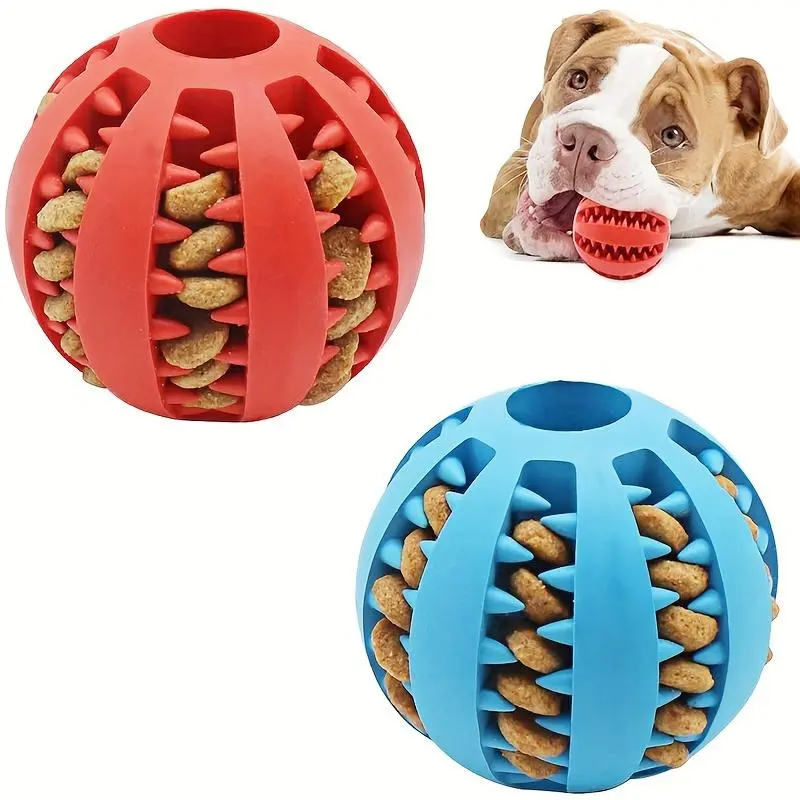 Interactive Dog Ball Toy with Treat Dispenser, Durable Plastic Chew & Tooth Cleaning Pet Toy, Fun & Healthy Play for Puppies & Dogs, Interactive Training Ball