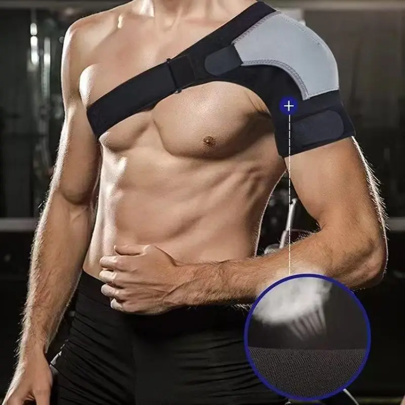Sports Shoulder Support Brace, Unisex Single Side Shoulder Strap, Anti-Dislocation, Ideal for Fitness, Basketball, Badminton