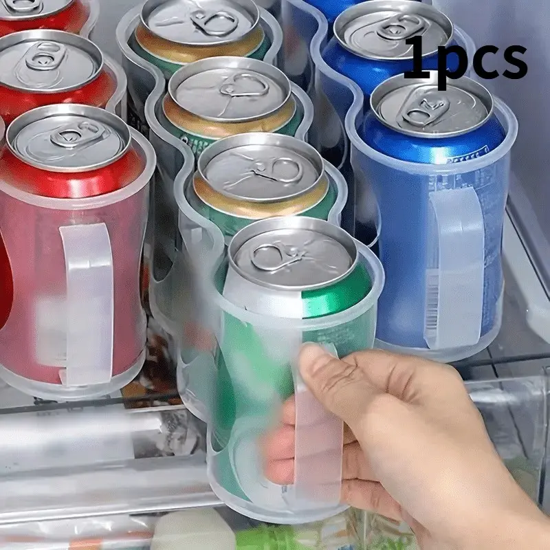 1 Transparent Plastic Beverage Can Storage Box - Stackable Design Non-Drink Organizer Box, Suitable for Soda, Drinks, and Beer Cans, Space-Saving Canned Drink Storage Box, Perfect for Fridge, Pantry, and Kitchen Counter