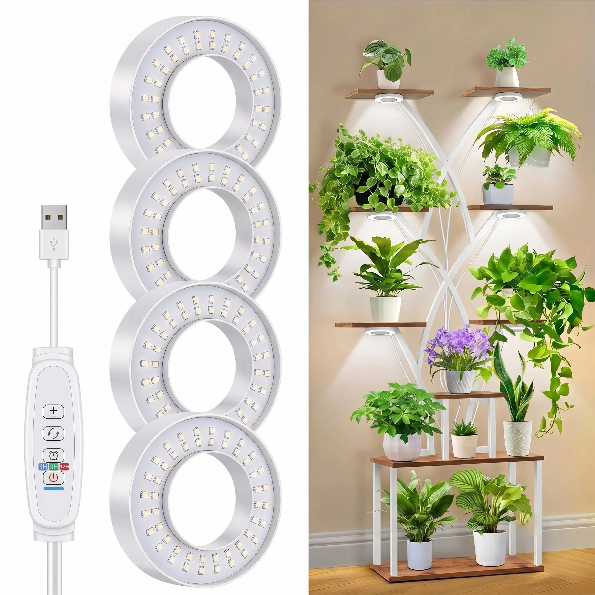 Essential Plant Growth Light for Enthusiasts, Elegant Design with Auto Timer and 10 Brightness Levels, Bring Sunlight Indoors!