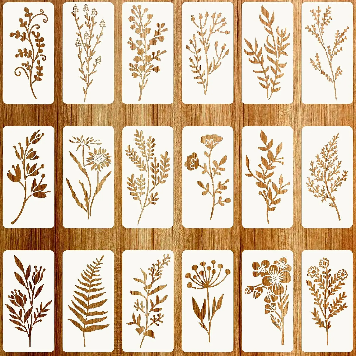 Reusable Flower Stencils Painting Crafts Drawing Templates for Wood, Wall, Furniture (18)