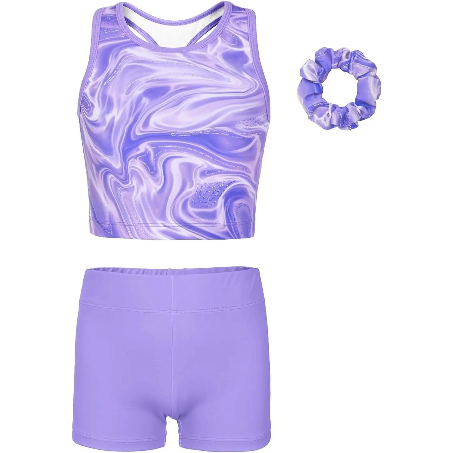 Girls' Gymnastics Leotards with Shorts - Tumbling, Dance Activewear Suit, Biketards Unitards