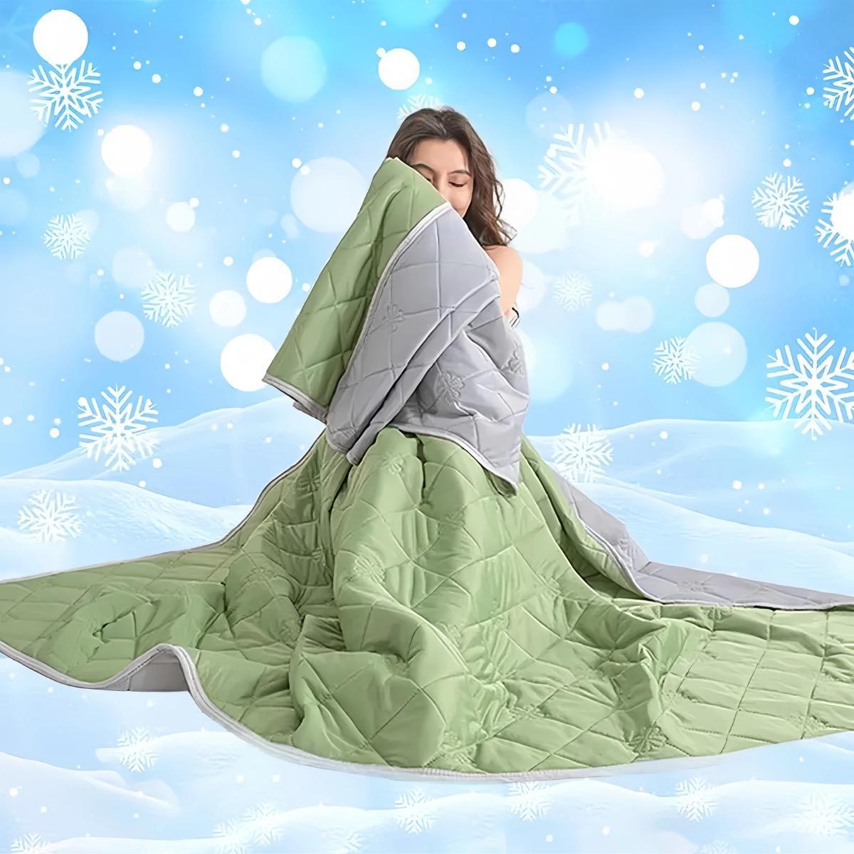 1pc High-Efficiency Cooling Blanket – Powerful Q-Max Cooling, Lightweight, Breathable, and Silky Soft, Ideal for Hot Sleepers and Night Sweats, Perfect for Bedroom, Dorm, Office, Camping, Available in Multiple Colors, Gift for Family, Blanket Gifts