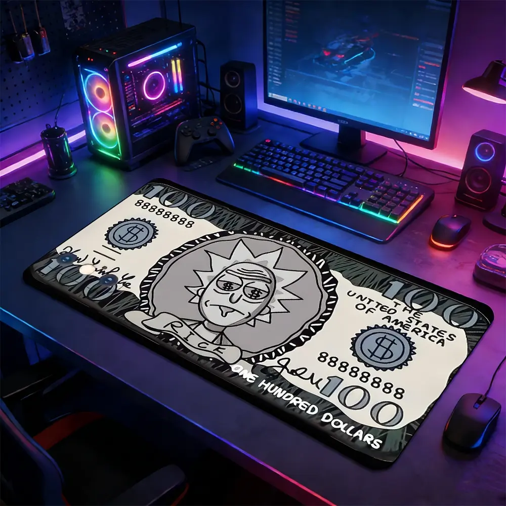 Rick money Pattern Mouse Pad, 1 Count Rectangle Gaming Mouse Pad with Anti-slip Rubber, Office Desk Keyboard Mouse Pad for Home Office Game Room Desk, Desk Accessories,Perfect Gift for Friends,Halloween Horror Fans